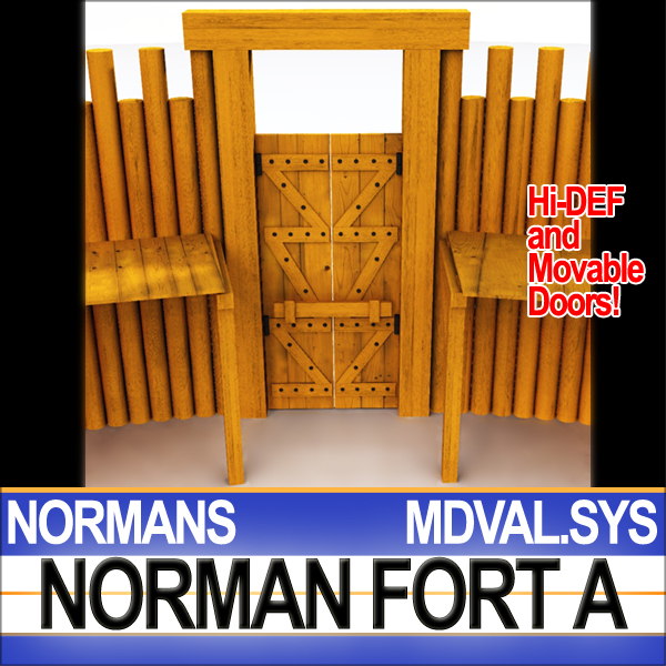 Medieval Norman Fort 3D model_2