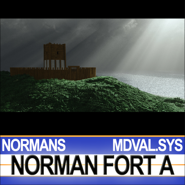 Medieval Norman Fort 3D model_8