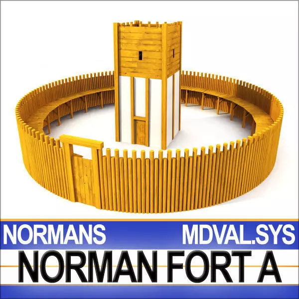 Medieval Norman Fort 3D model_0