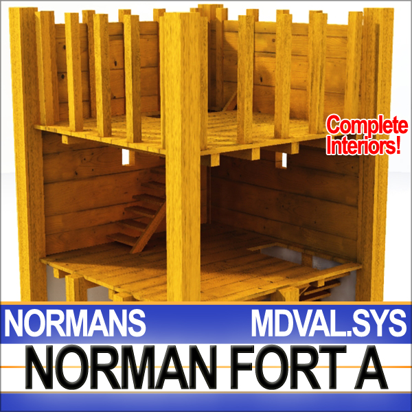 Medieval Norman Fort 3D model_7