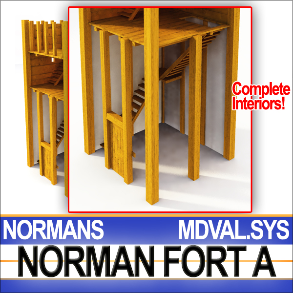 Medieval Norman Fort 3D model_5