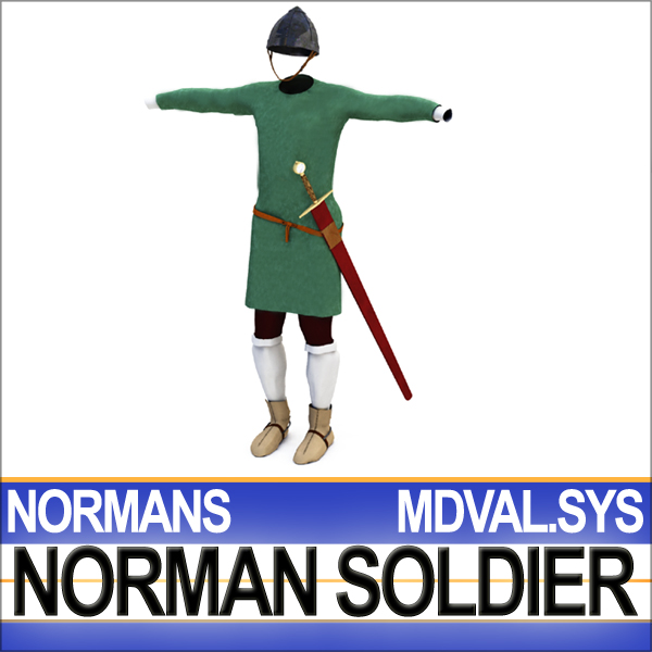 Medieval Norman Soldier Props Poser Daz 3D model_7