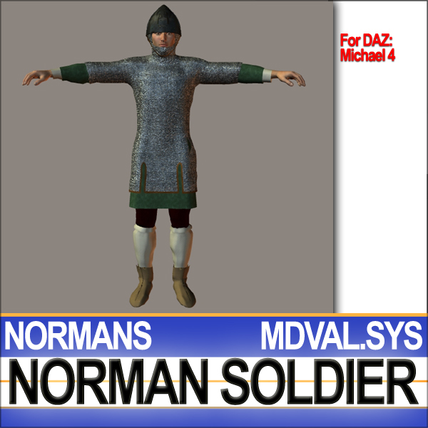 Medieval Norman Soldier Props Poser Daz 3D model_12