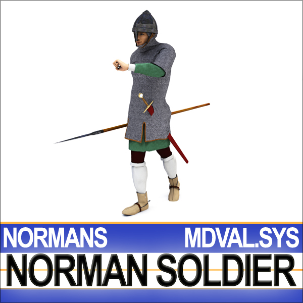 Medieval Norman Soldier Props Poser Daz 3D model_1