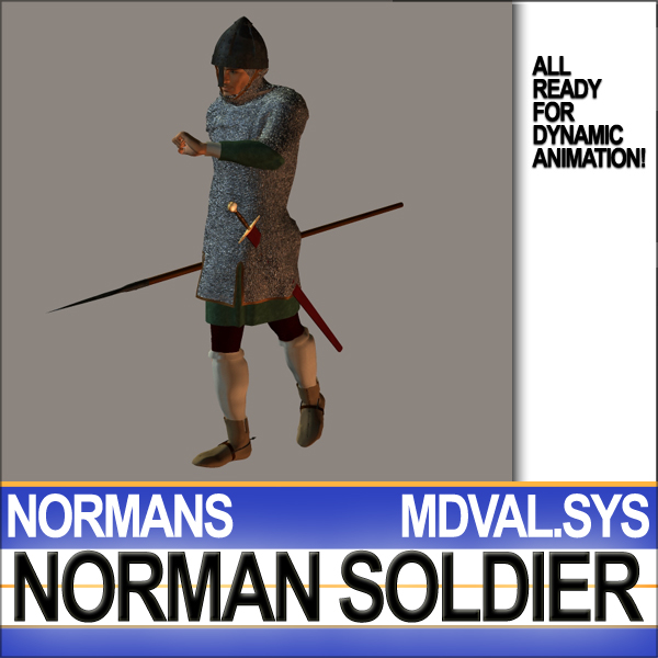 Medieval Norman Soldier Props Poser Daz 3D model_15