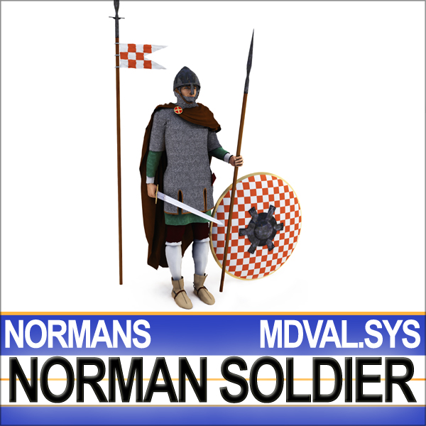 Medieval Norman Soldier Props Poser Daz 3D model_2