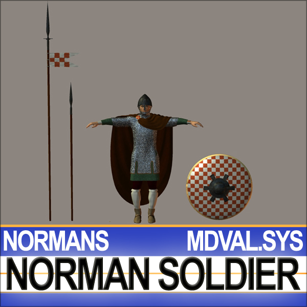 Medieval Norman Soldier Props Poser Daz 3D model_16