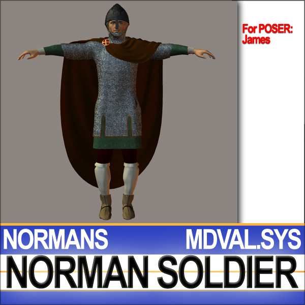 Medieval Norman Soldier Props Poser Daz 3D model_11