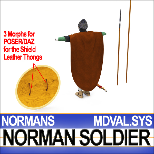 Medieval Norman Soldier Props Poser Daz 3D model_8