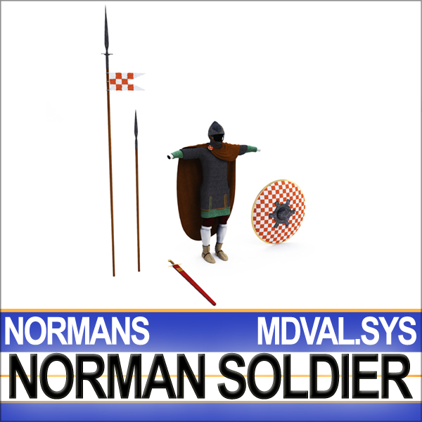 Medieval Norman Soldier Props Poser Daz 3D model_5