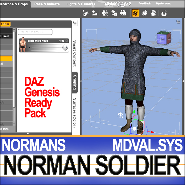 Medieval Norman Soldier Props Poser Daz 3D model_17