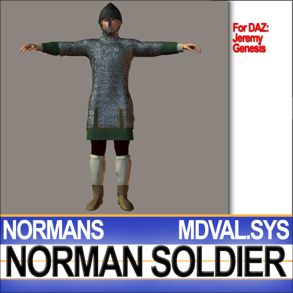 Medieval Norman Soldier Props Poser Daz 3D model_14