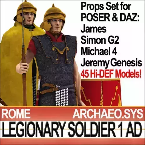 Ancient Rome Legionary Soldier Props Set 3D model