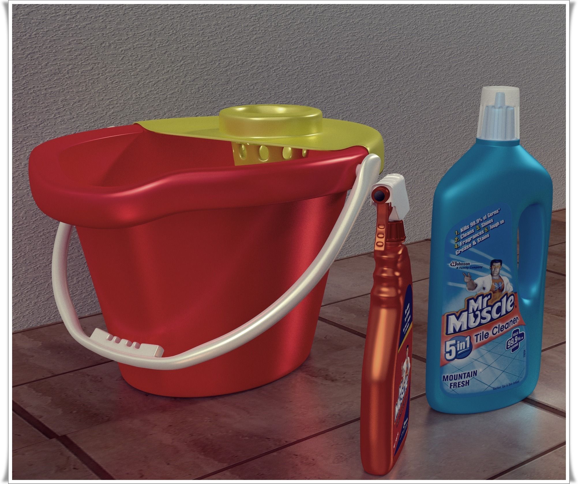 Home Cleaning Tools 3D model CGTrader