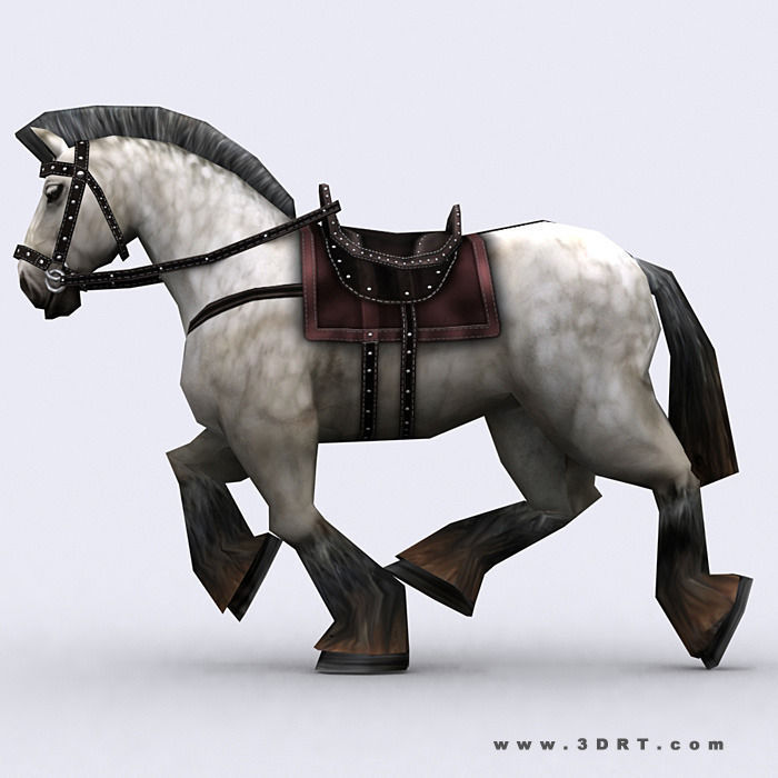3DRT - Fantasy Mount Horse Low-poly 3D model_1