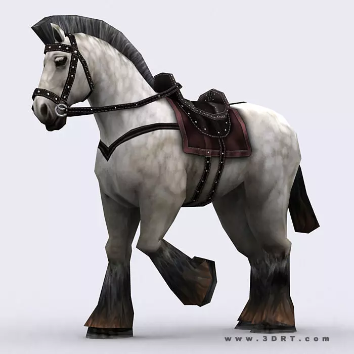 3DRT - Fantasy Mount Horse Low-poly 3D model_0