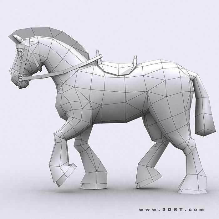 3DRT - Fantasy Mount Horse Low-poly 3D model_4