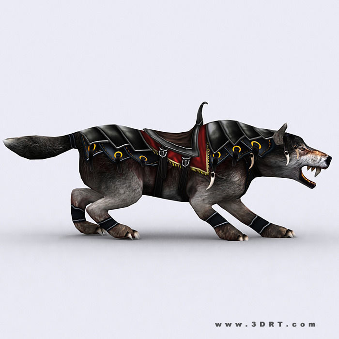 3DRT - Fantasy Mount Wolf  Low-poly 3D model_1