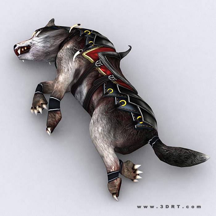 3DRT - Fantasy Mount Wolf  Low-poly 3D model_2
