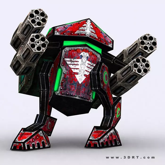3DRT - Warbot Meachanoid Trex Low-poly 3D model
