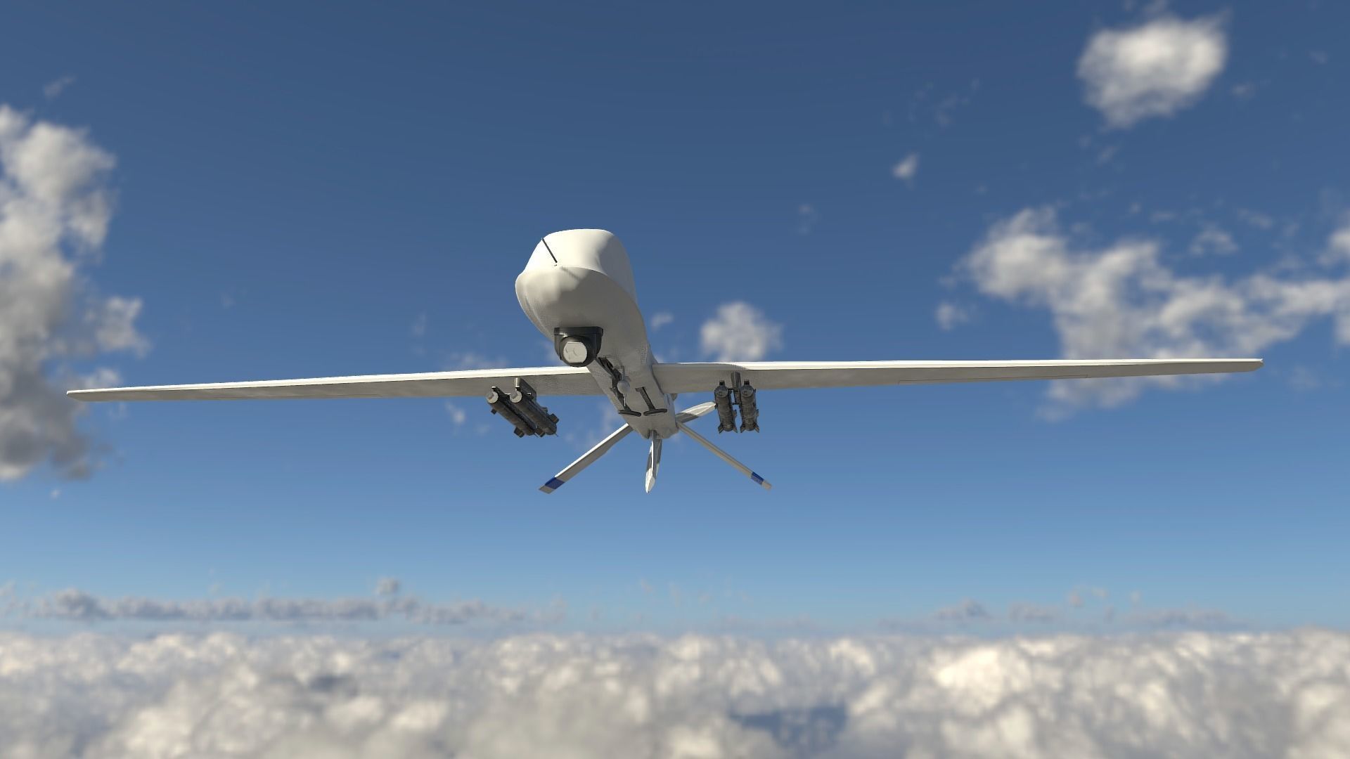MQ-1C Sky Warrior Drone Low-poly 3D model_5