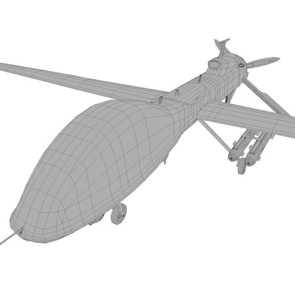 MQ-1C Sky Warrior Drone Low-poly 3D model_10