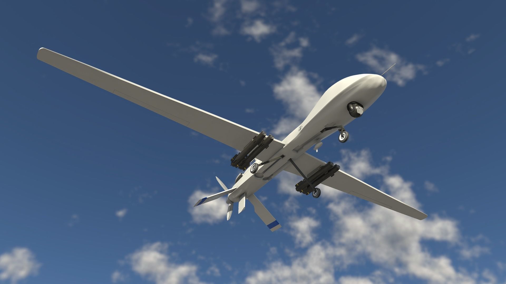 MQ-1C Sky Warrior Drone Low-poly 3D model_1