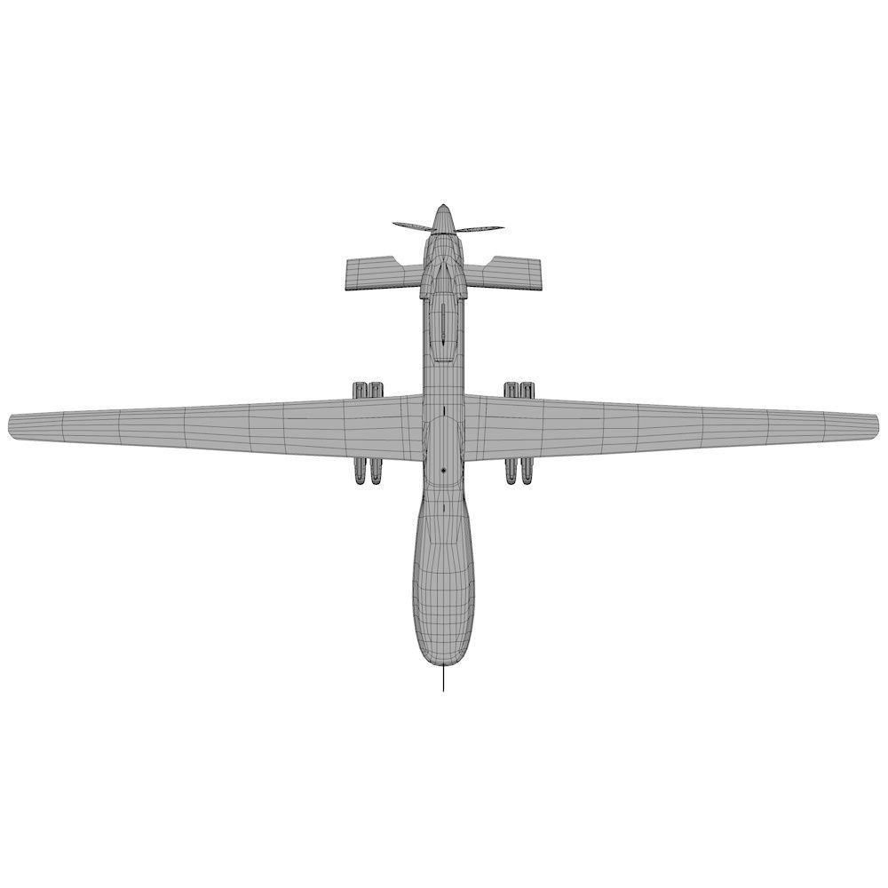 MQ-1C Sky Warrior Drone Low-poly 3D model_9