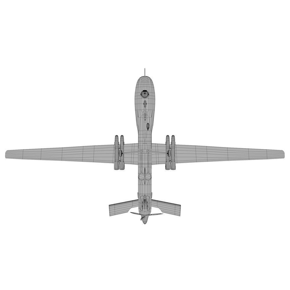 MQ-1C Sky Warrior Drone Low-poly 3D model_8