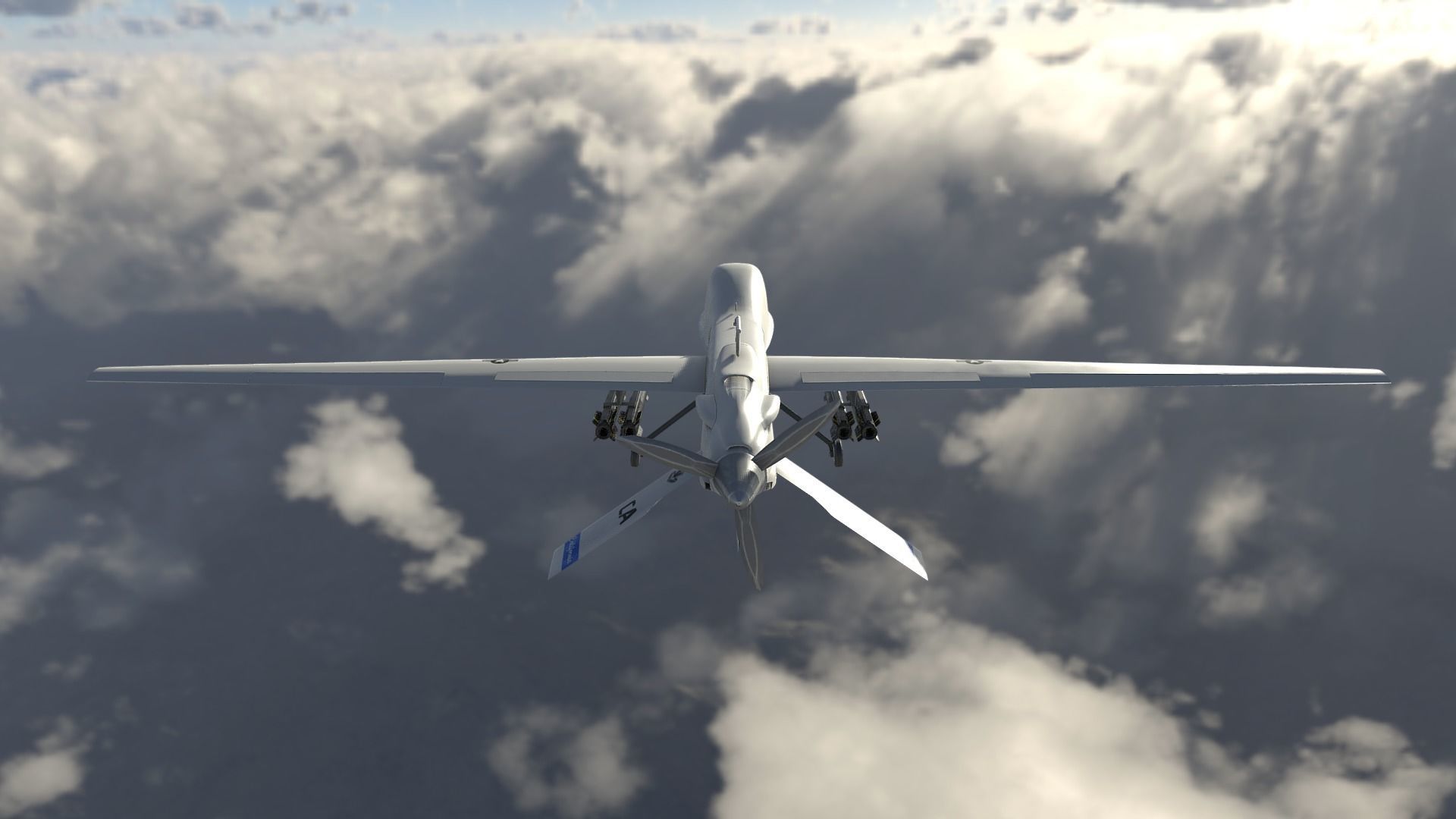 MQ-1C Sky Warrior Drone Low-poly 3D model_3