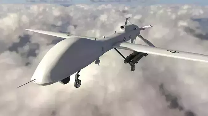 MQ-1C Sky Warrior Drone Low-poly 3D model