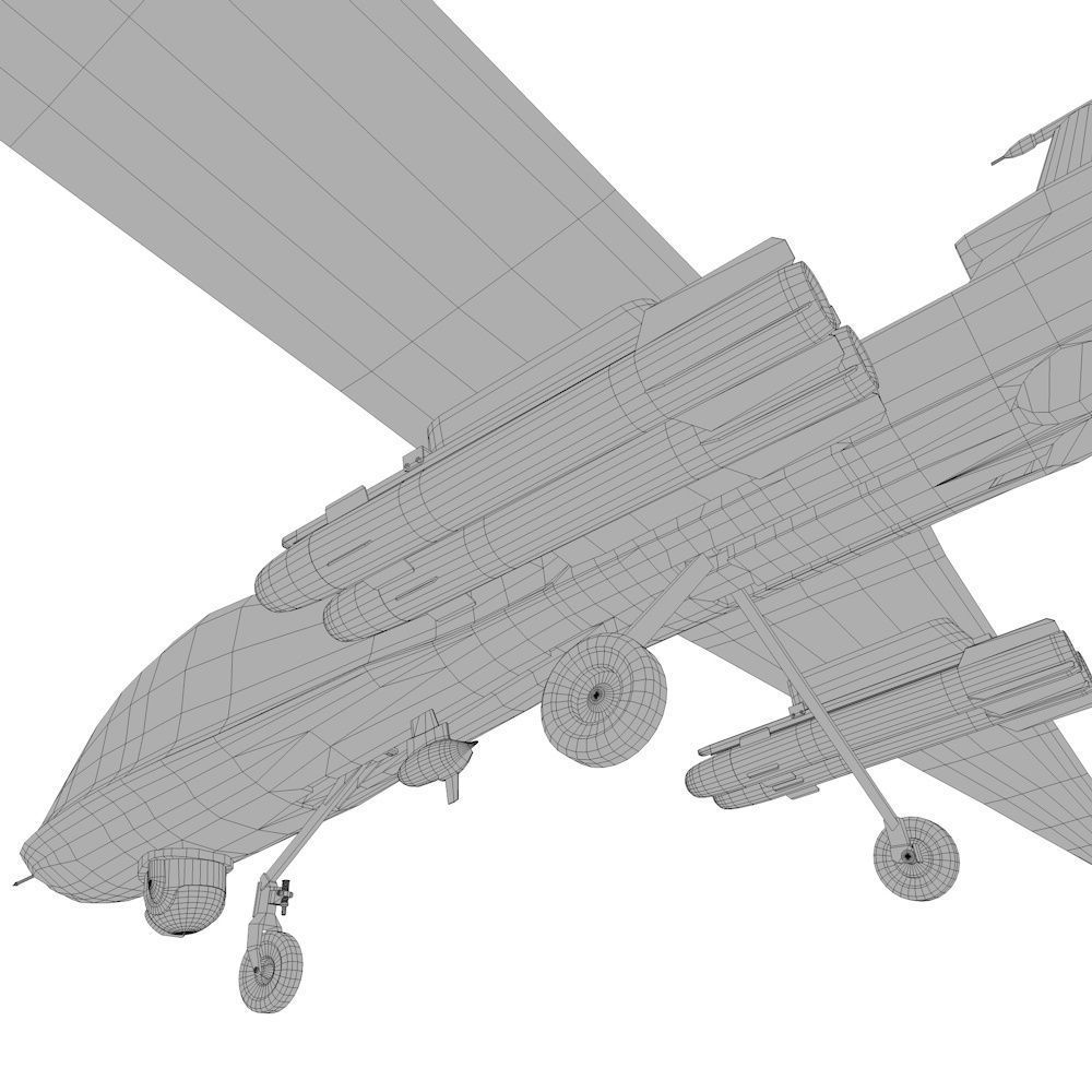 MQ-1C Sky Warrior Drone Low-poly 3D model_11