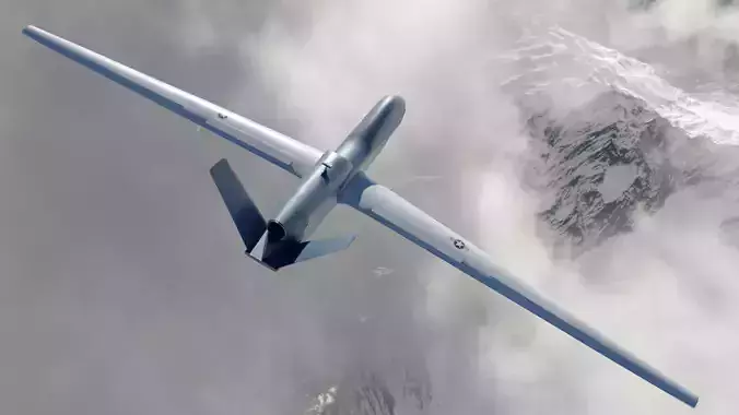 RQ-4B Drone Low-poly 3D model