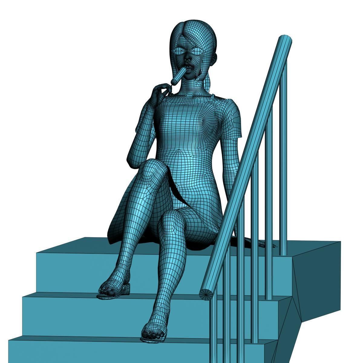 Natsumi dress pose 10 3D model_13