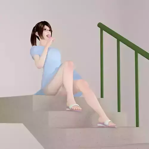 Natsumi dress pose 10 3D model
