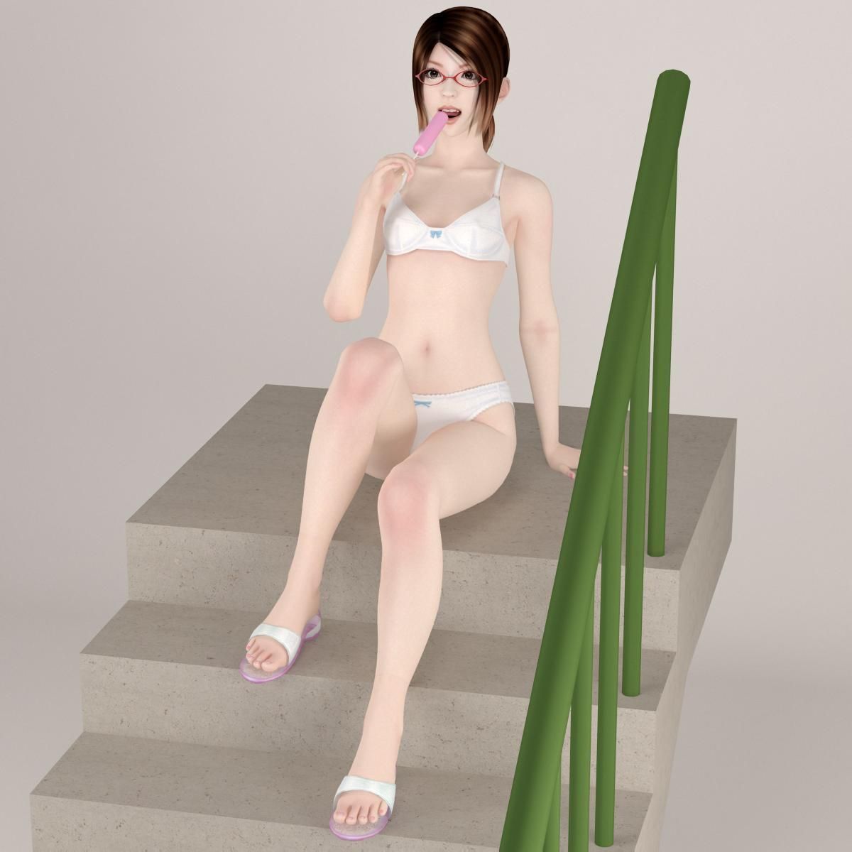 Natsumi dress pose 10 3D model_9