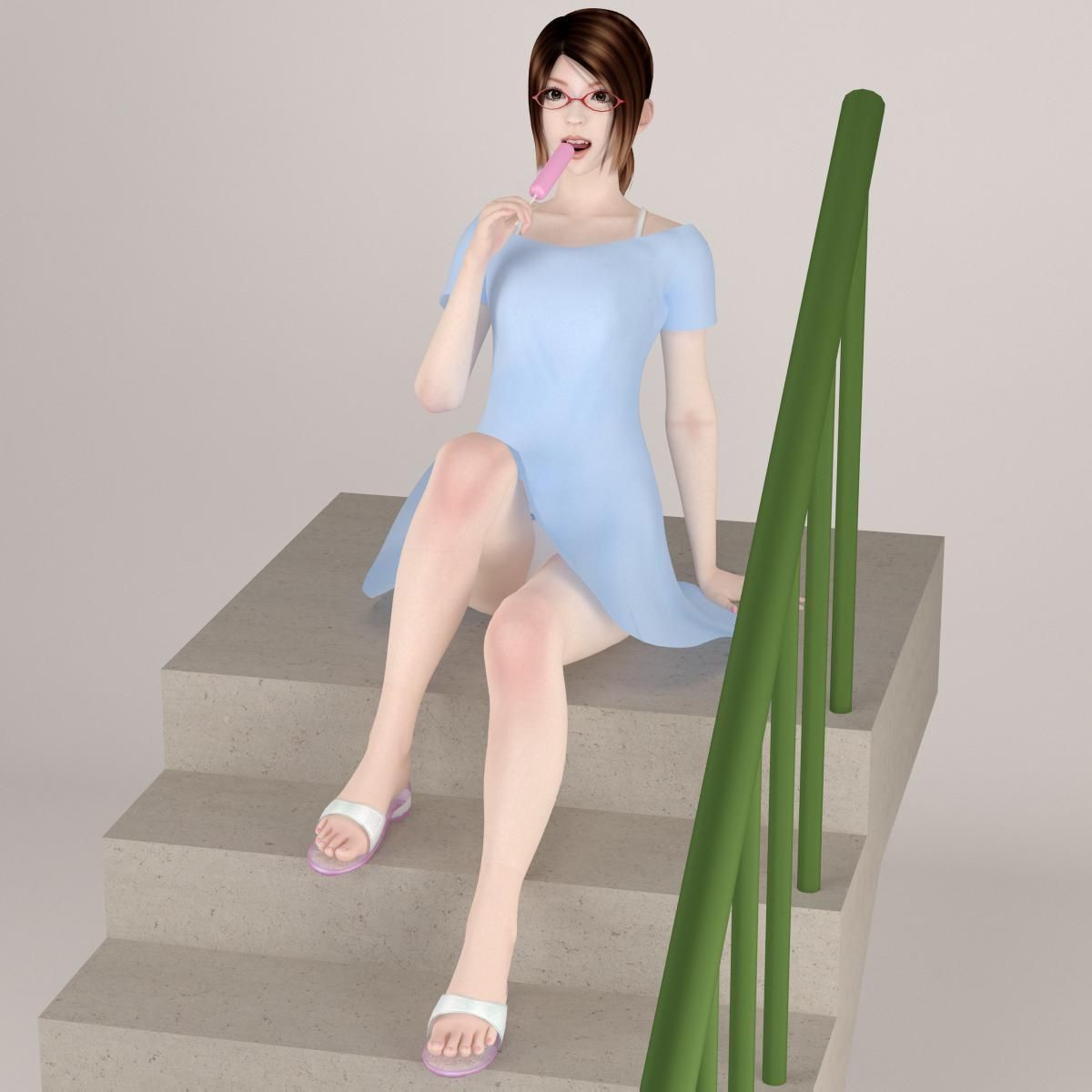 Natsumi dress pose 10 3D model_8