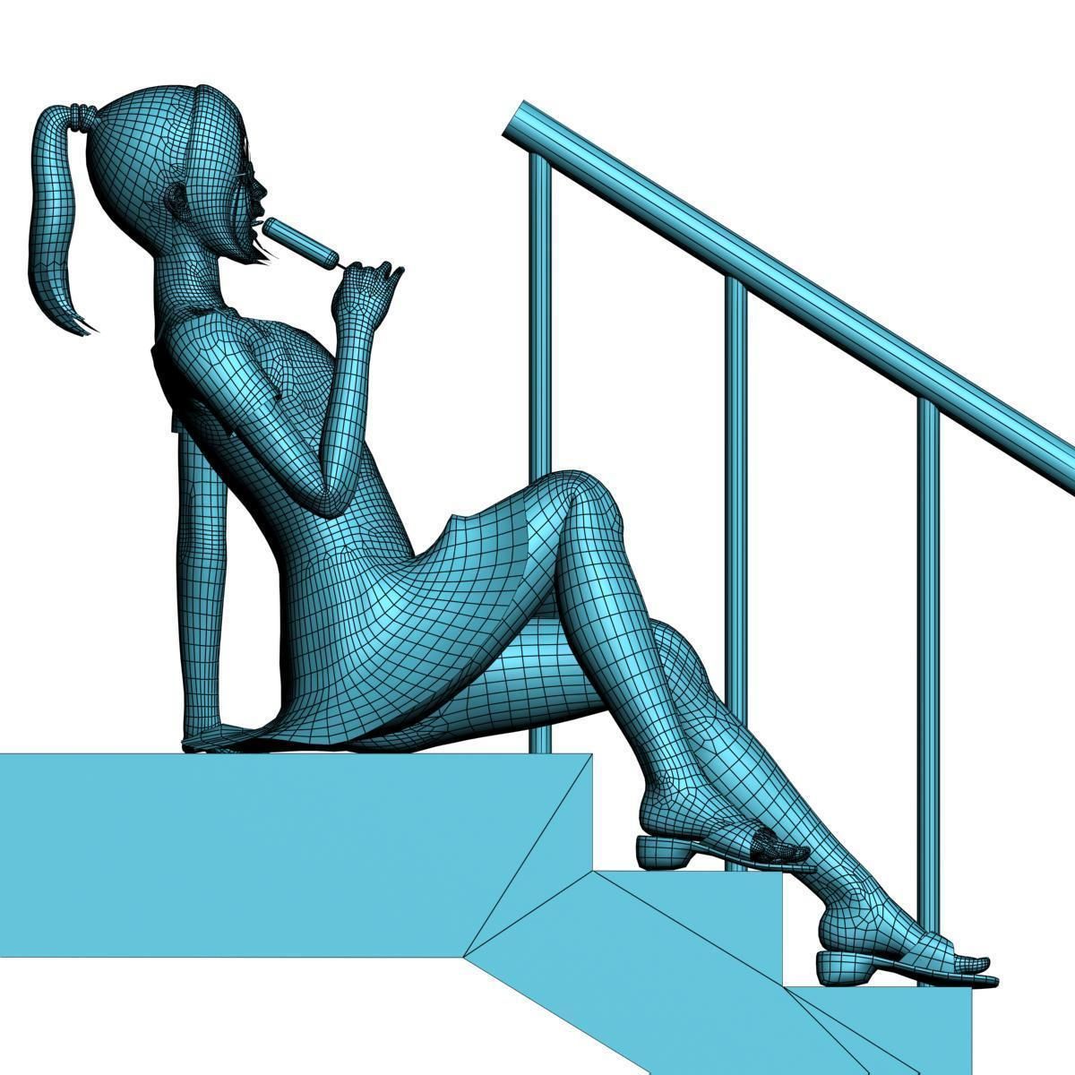 Natsumi dress pose 10 3D model_12