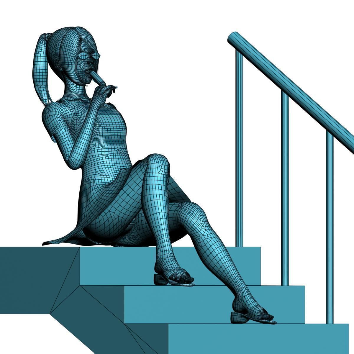 Natsumi dress pose 10 3D model_11