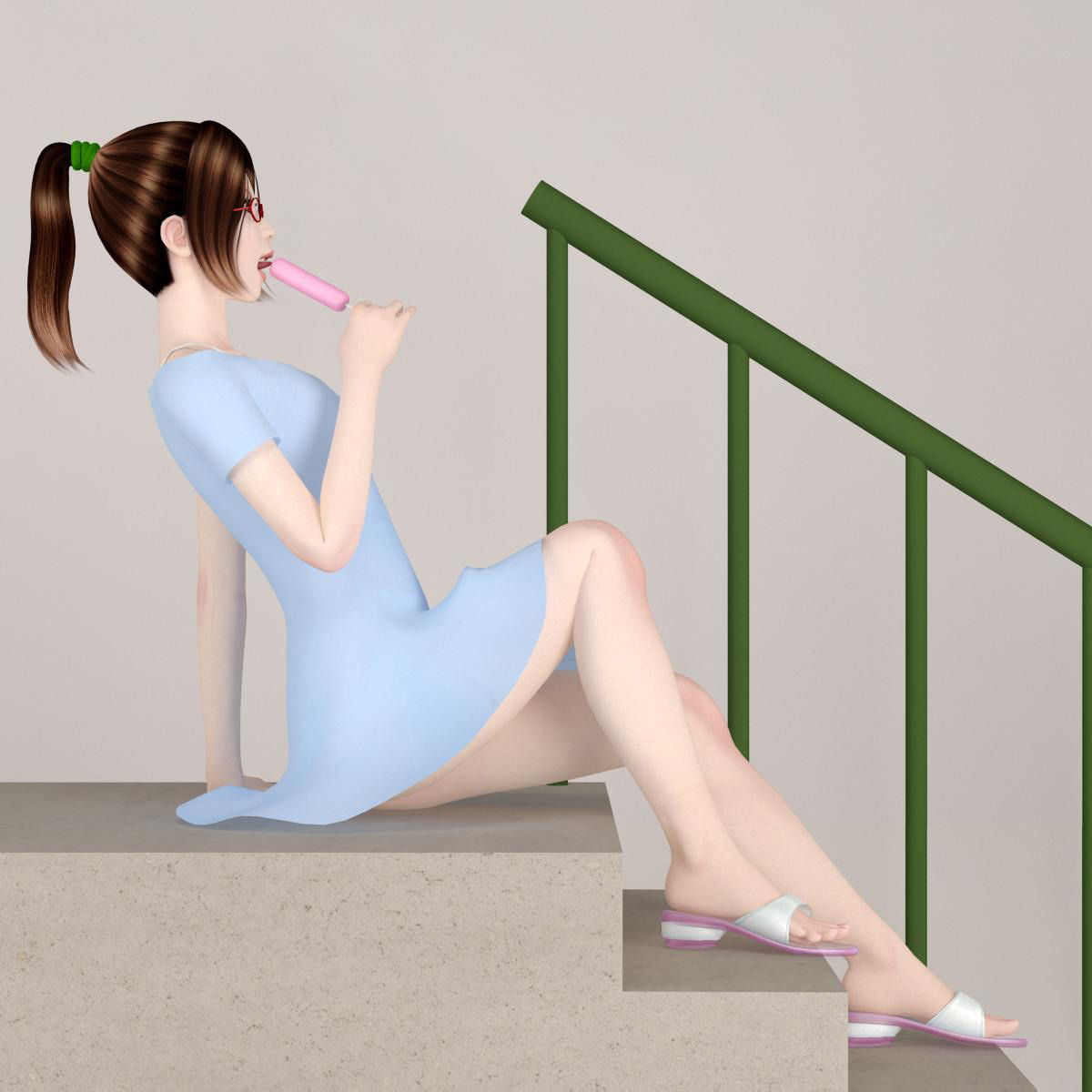 Natsumi dress pose 10 3D model_5