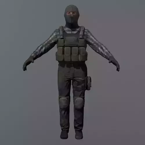 Terrorist Rigged Game Ready Model Low-poly 3D model