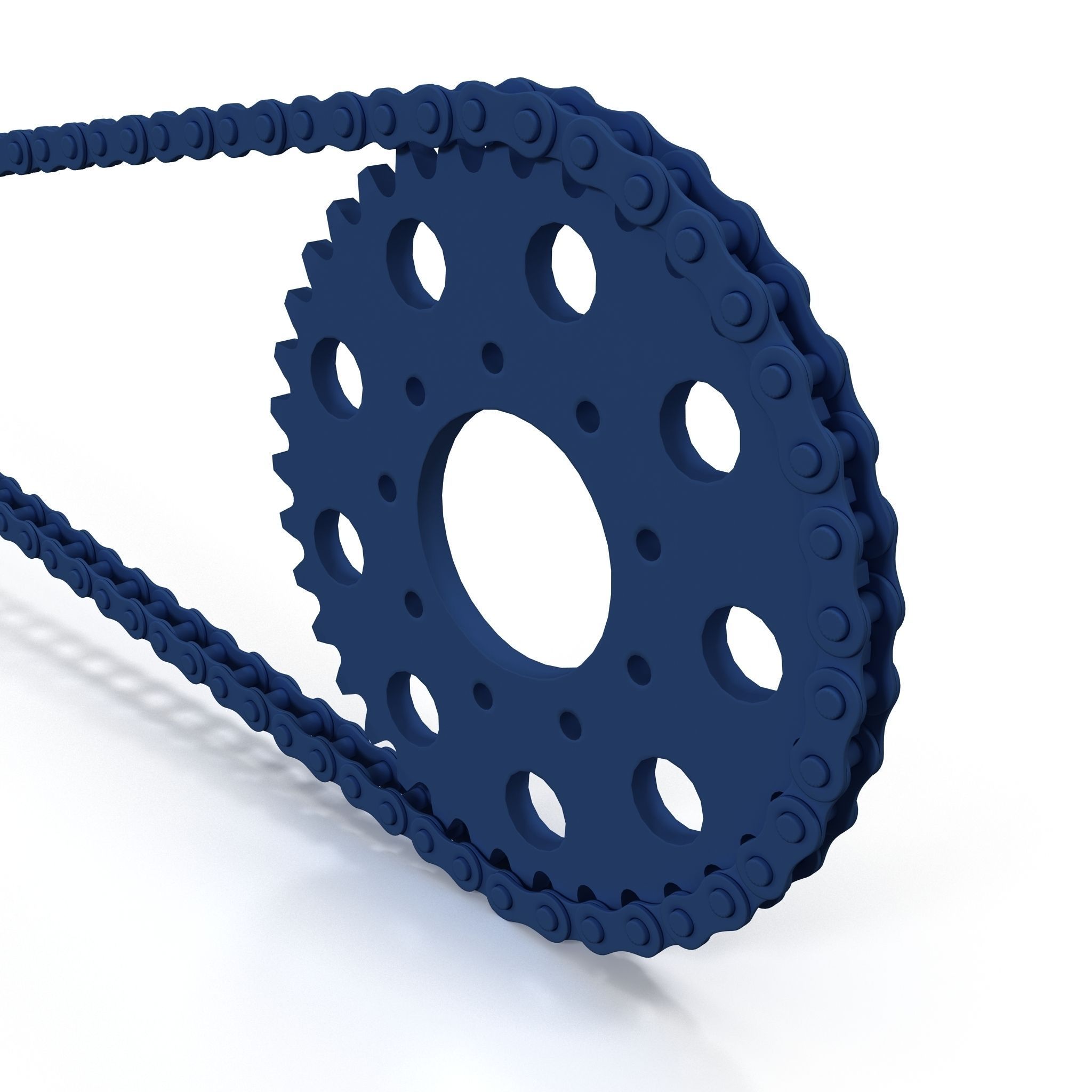 Motorcycle Bike Chain System Riged 3D model_3