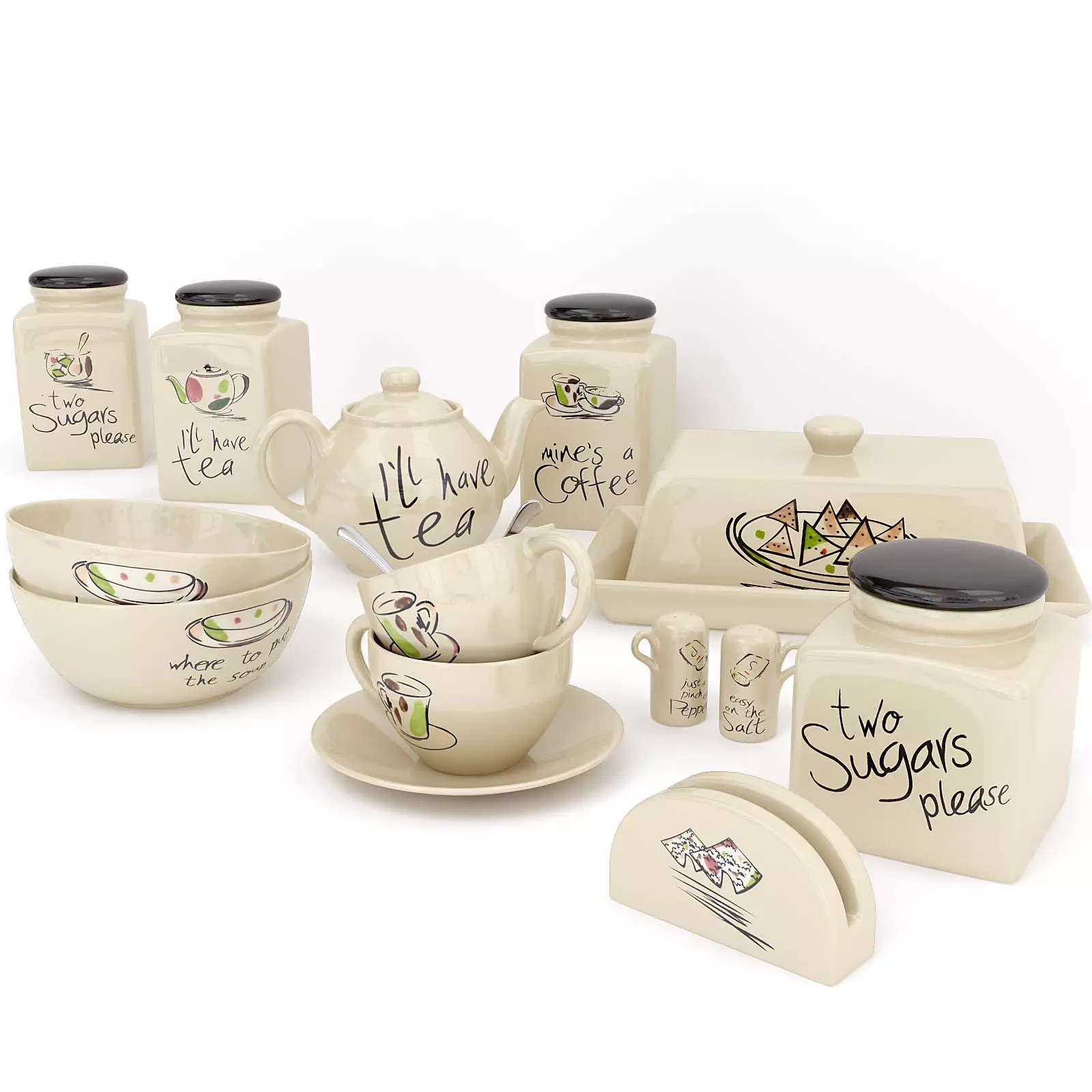 Tea Time Collection 3D model
