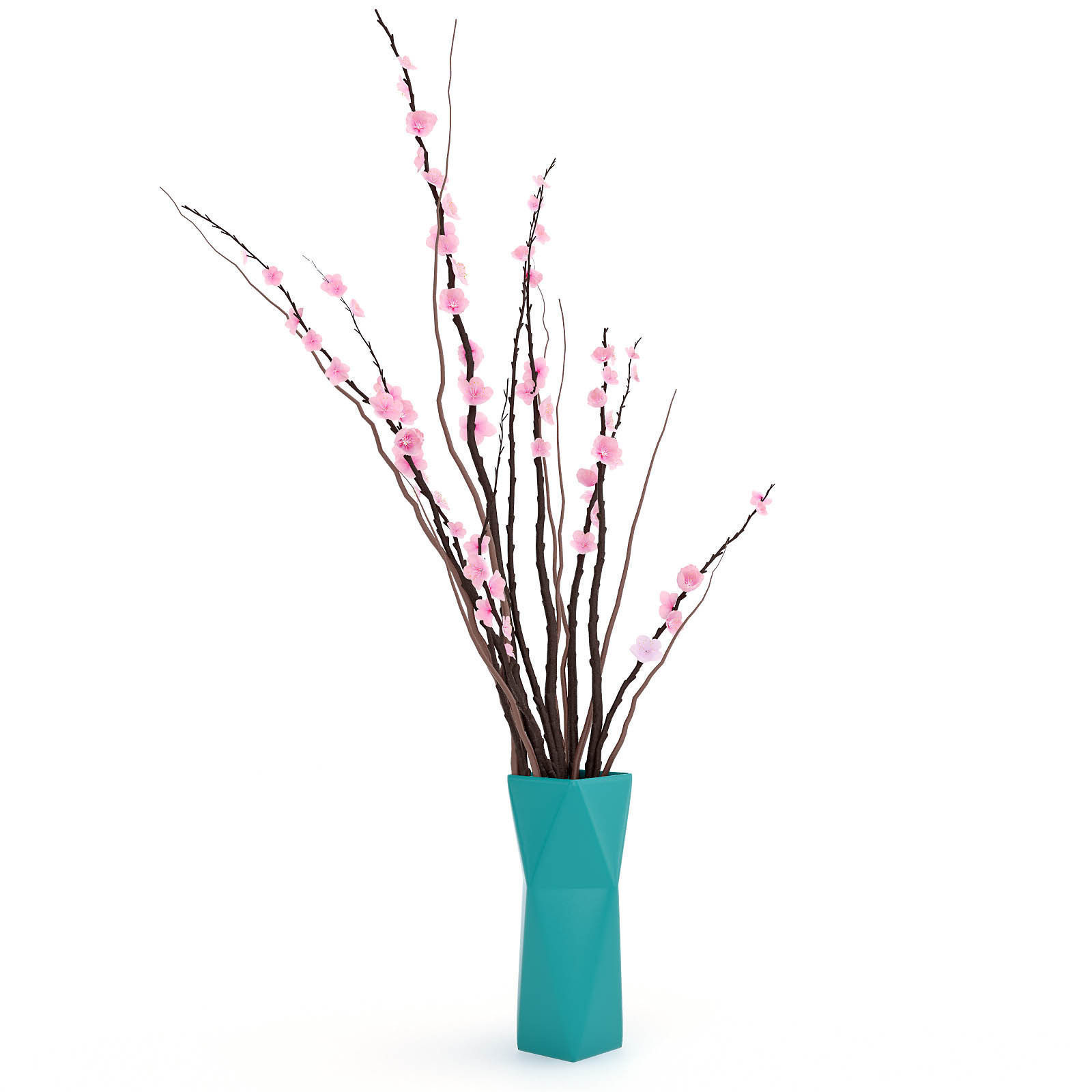 Sakura in a vase 3D model_3