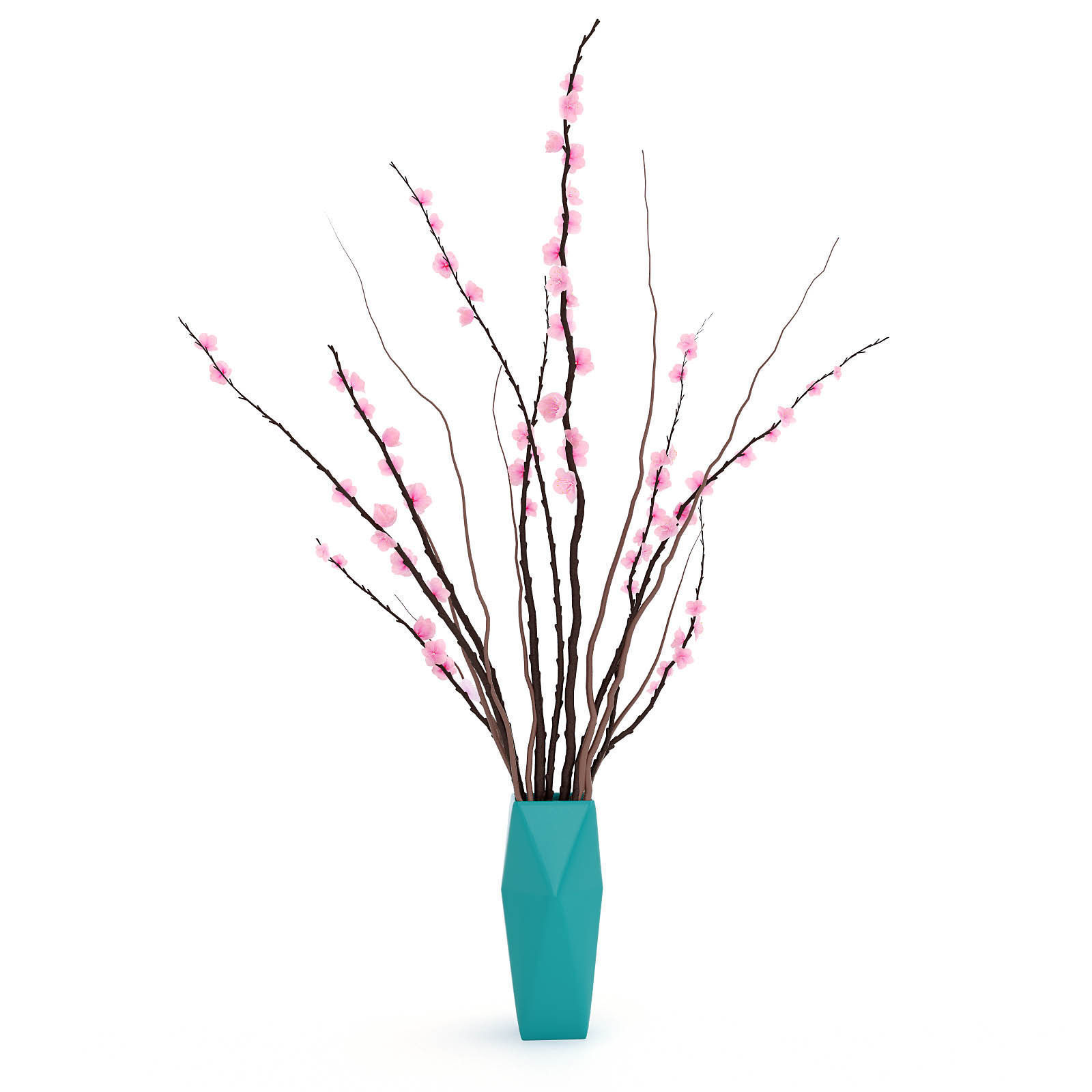 Sakura in a vase 3D model_4