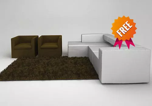 Living room set FLV301 Free 3D model