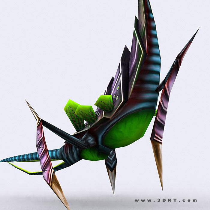 3DRT - Insectoid Monster Boss Low-poly 3D model_3