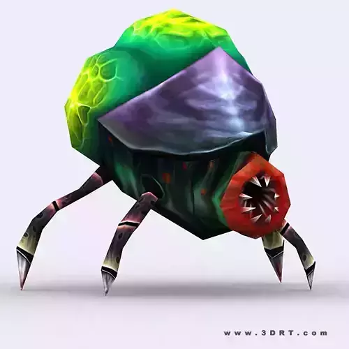 3DRT - Insectoid Monster Tick Low-poly 3D model