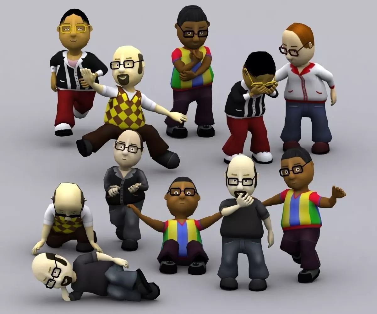 3DRT - Toonworld Characters Males Low-poly 3D model_0