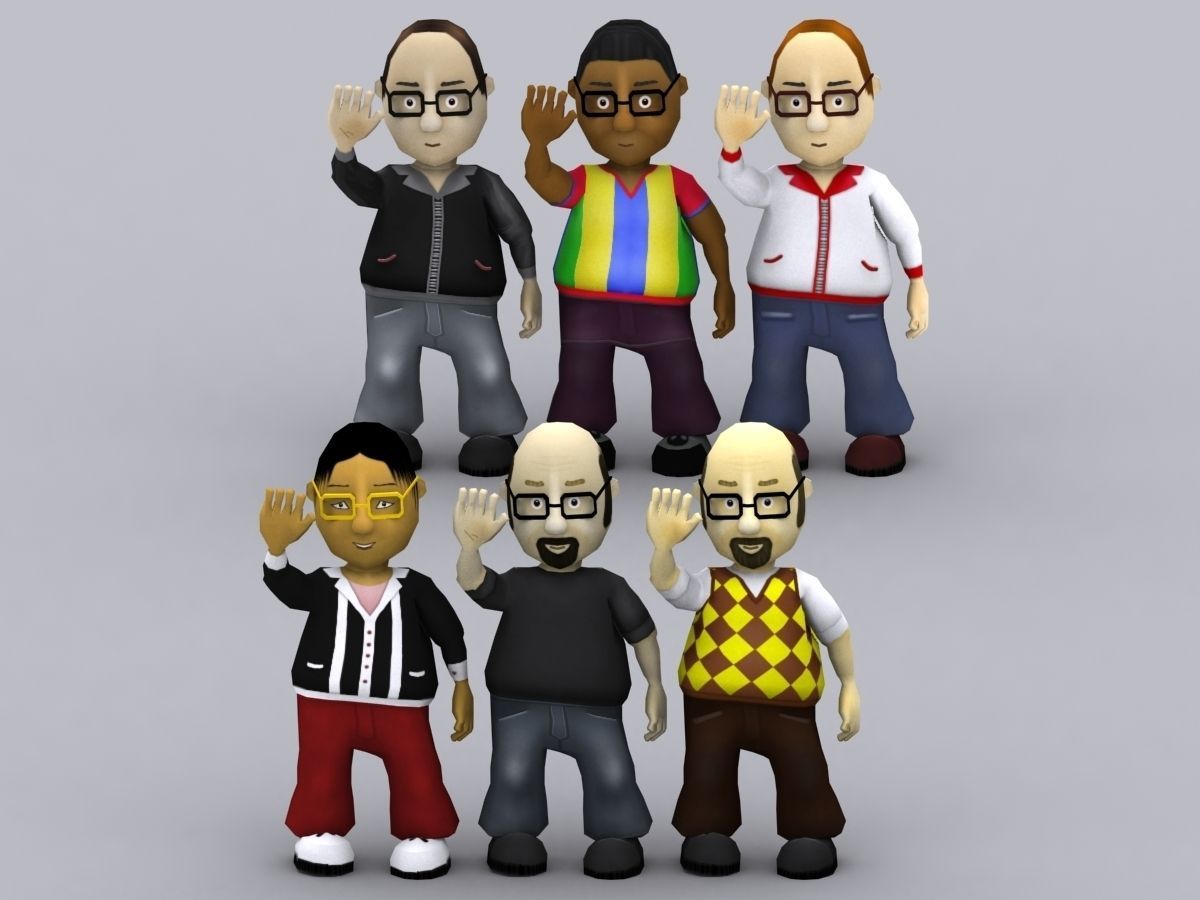 3DRT - Toonworld Characters Males Low-poly 3D model_1
